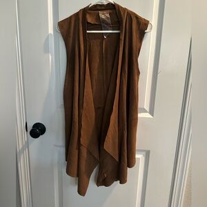 Moon Collection Women’s Faux Suede Open Front Cardigan Size S